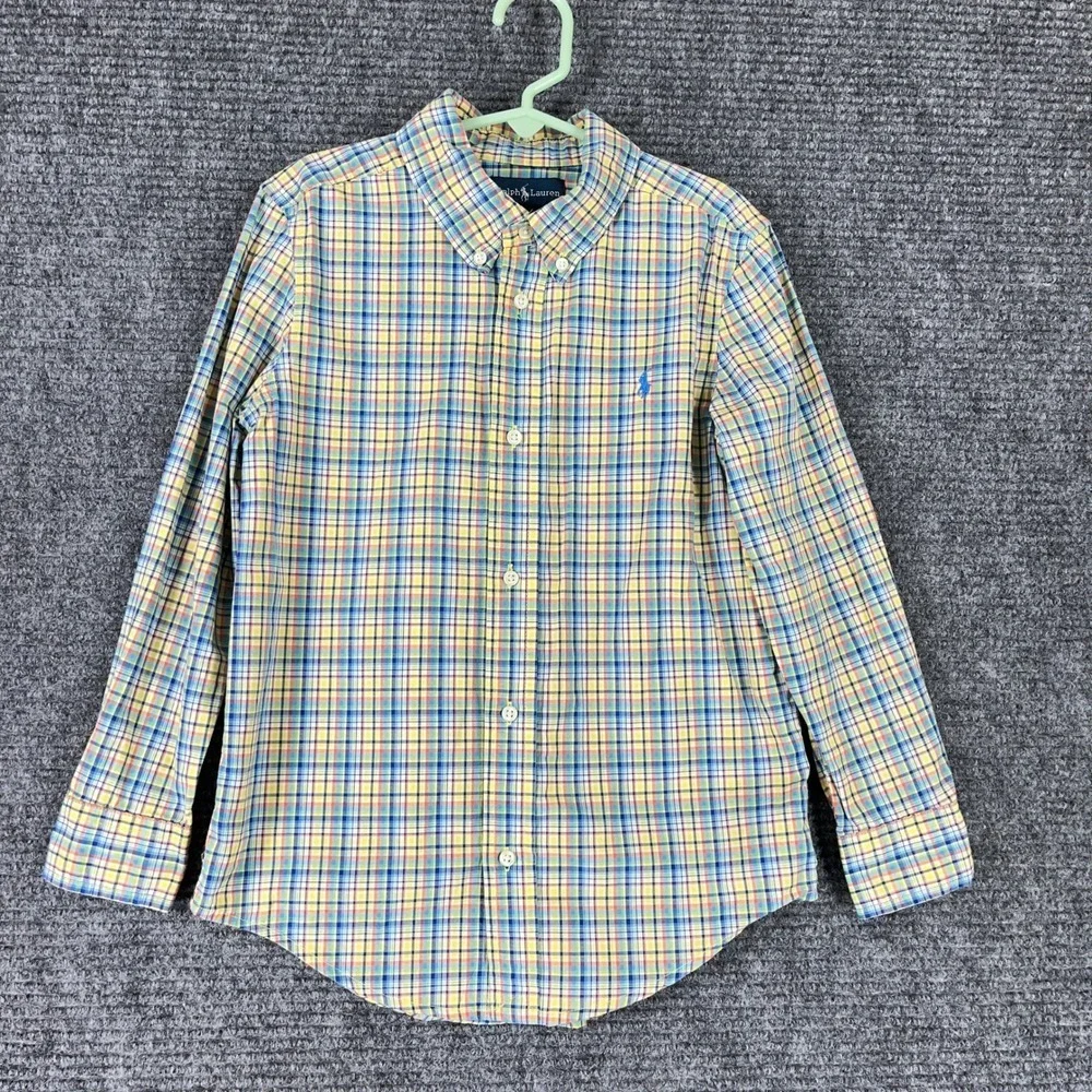 Ralph Lauren Button Shirt Boys 7 Preppy Oxford‎ Heritage Classic Essential Style